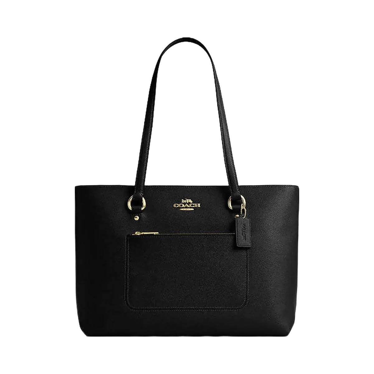 Coach Station Tote Bag Crossgrain Leather-Gold-Black