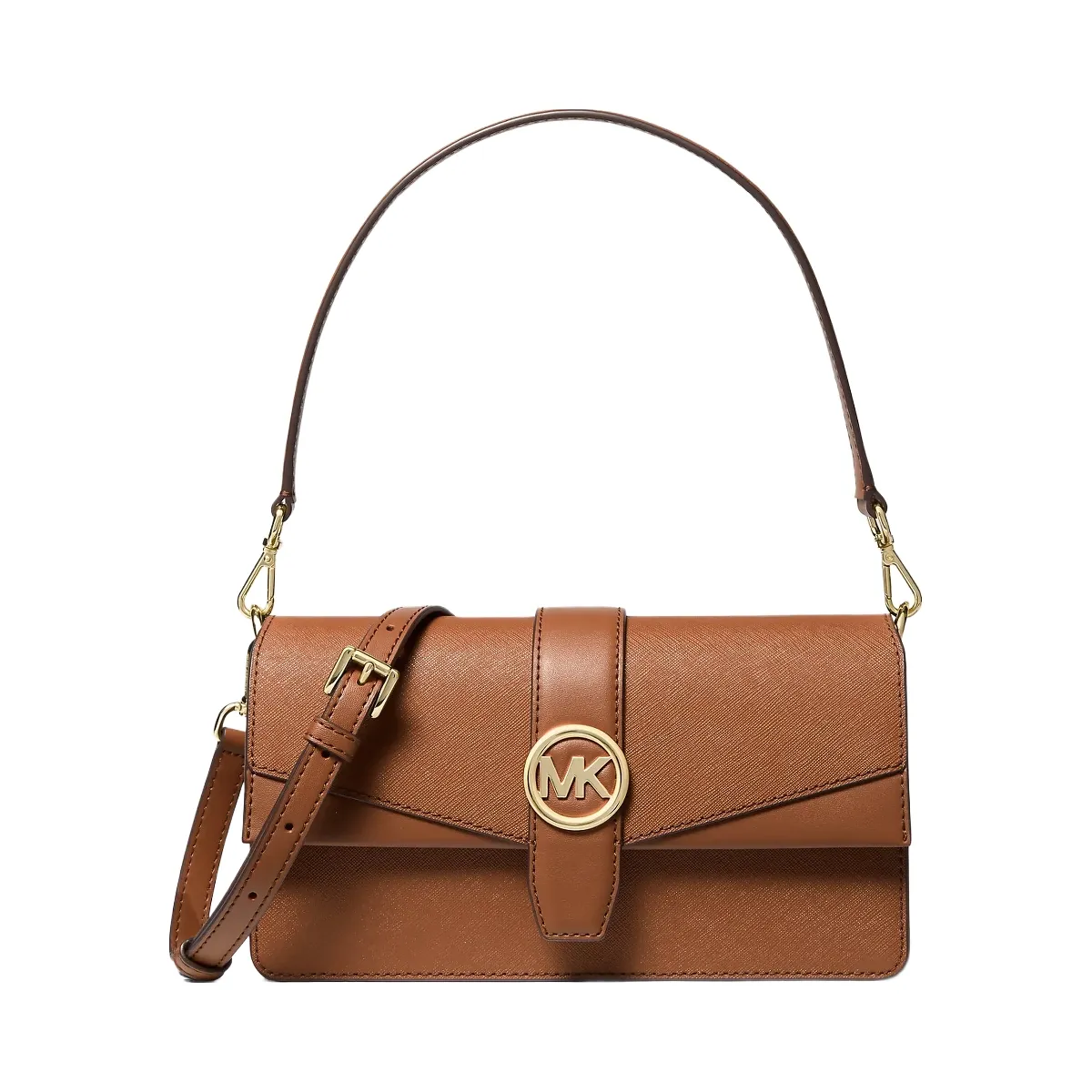 Michael Kors Greenwich Medium Saffiano Leather Shoulder Bag Luggage