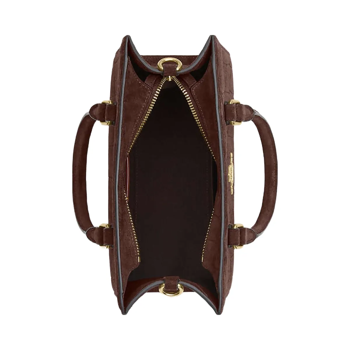 Coach Maggie Small Tote Bag Embossed Crocodile-Gold-Maple