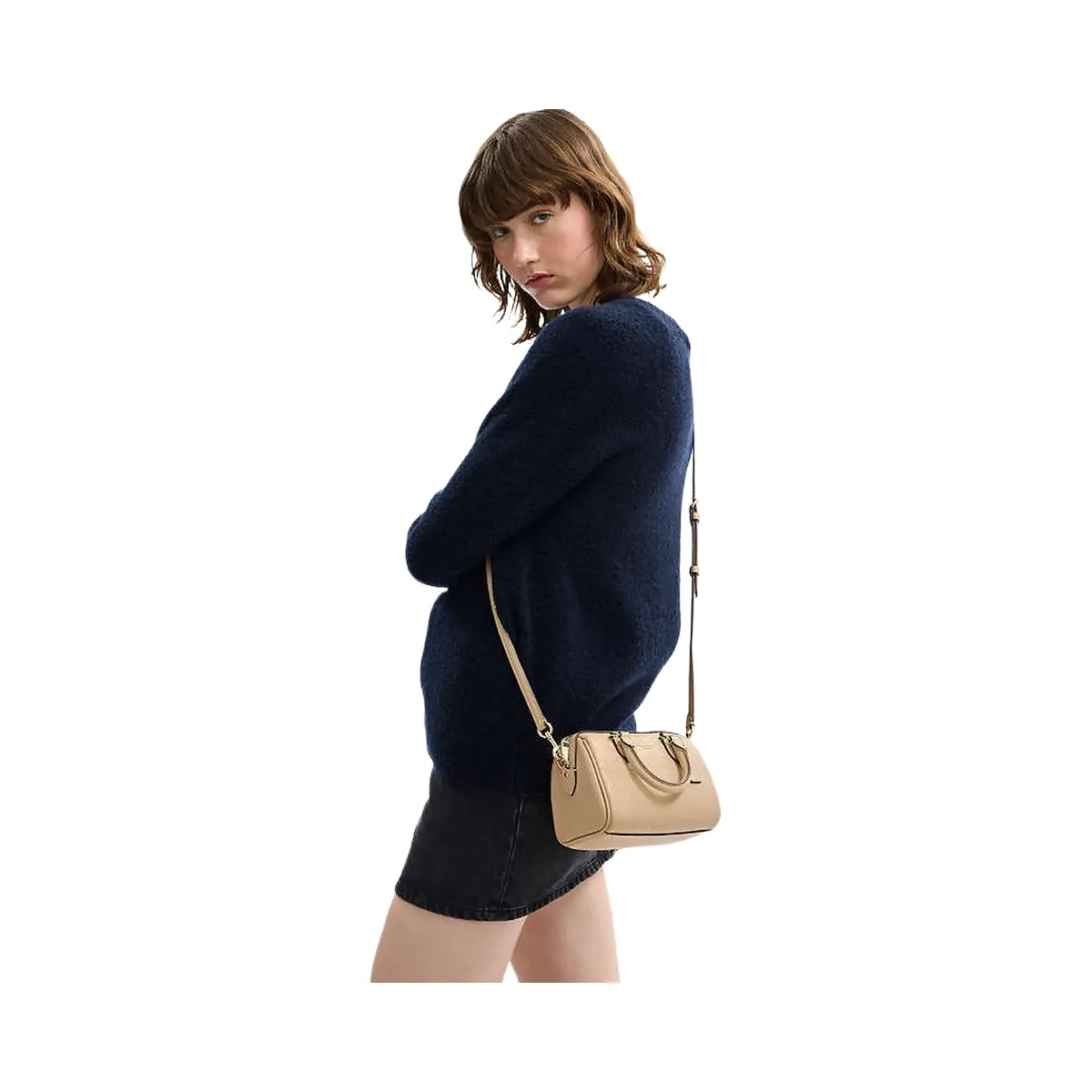 Coach Mini Rowan Crossbody Bag In Signature Leather Pebbled Leather-Im-Oat