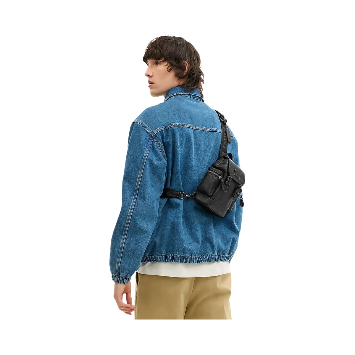 Coach Sprint Sling Pack Pebbled Leather-Black Copper-Black