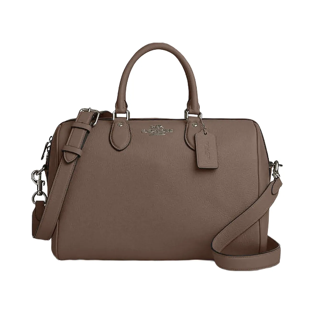 Coach Rowan Large Satchel Bag Pebbled Leather-Qb-Dark Stone