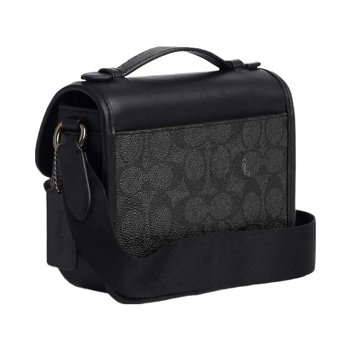 Coach Racer Crossbody Bag In Signature Canvas Signature Canvas-Gunmetal-Charcoal-Black