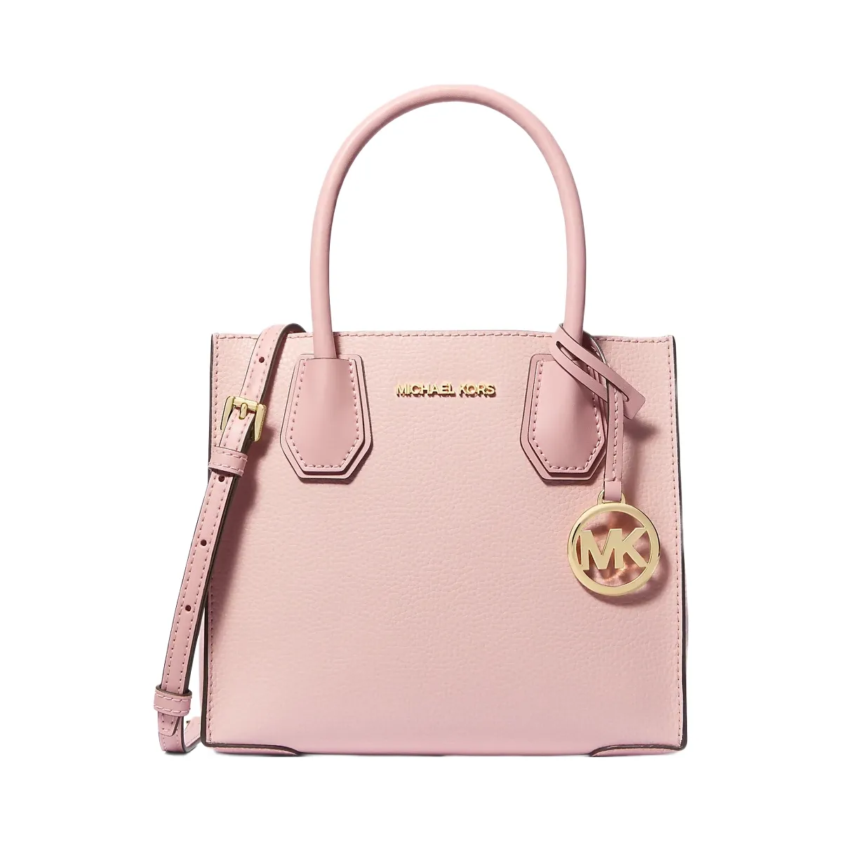 Michael Kors Mercer Medium Two-Tone Pebbled Leather Crossbody Bag Pwd Blsh Mlt