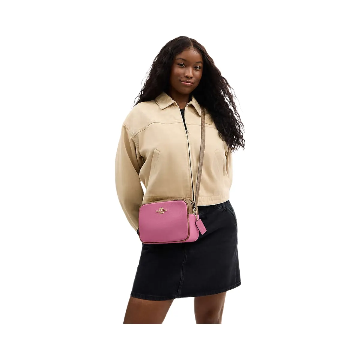 Coach Jamie Camera Bag In Signature Canvas Im-Pink-Tan