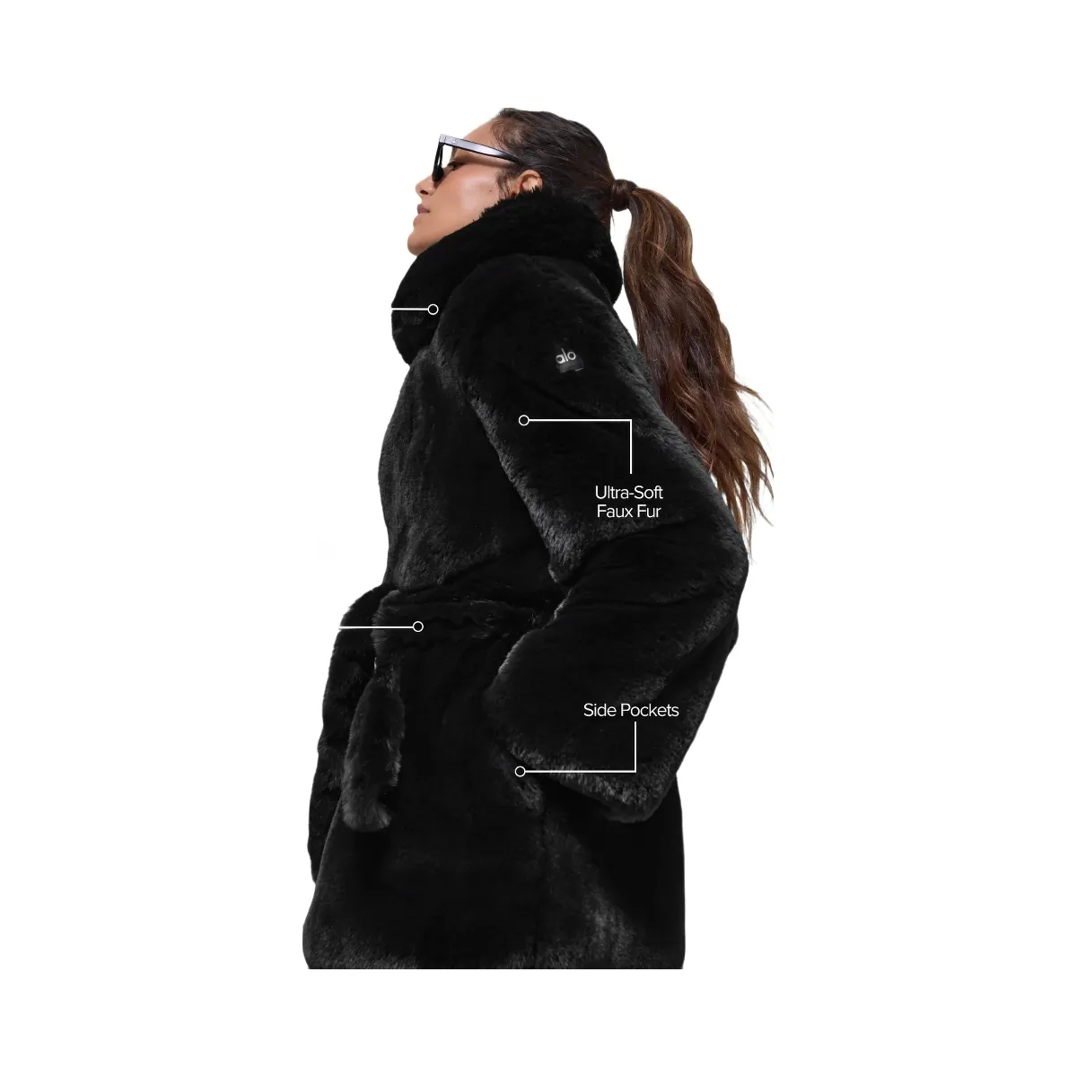 Alo Women's Faux Fur Starstruck Coat - Black