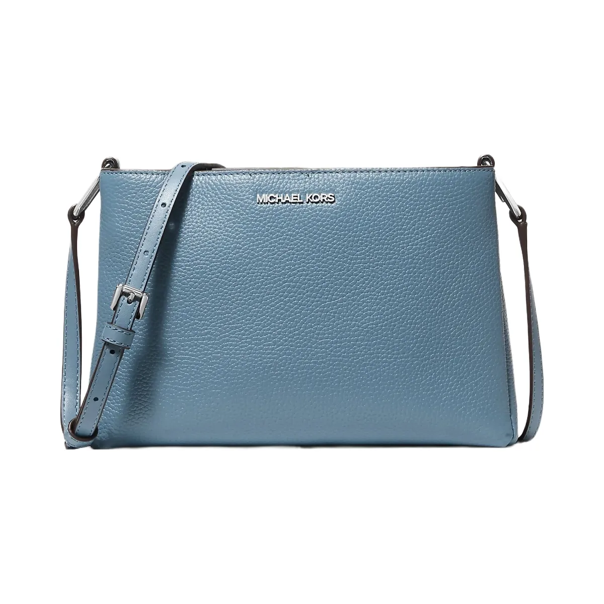 Michael Kors Trisha Medium Pebbled Leather Crossbody Bag Cornflower