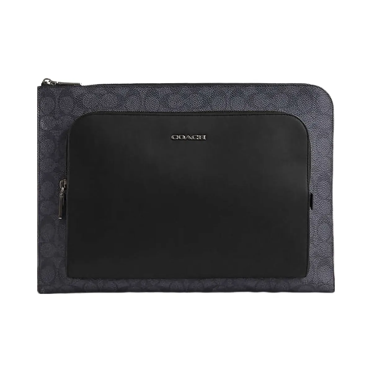 Coach Ethan Portfolio In Signature Canvas Signature Canvas-Gunmetal-Charcoal-Black