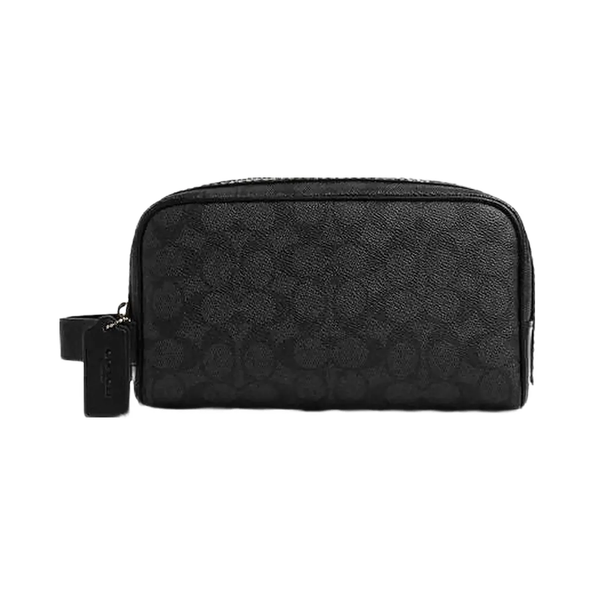 Coach Small Travel Kit In Signature Canvas Gunmetal-Charcoal-Black