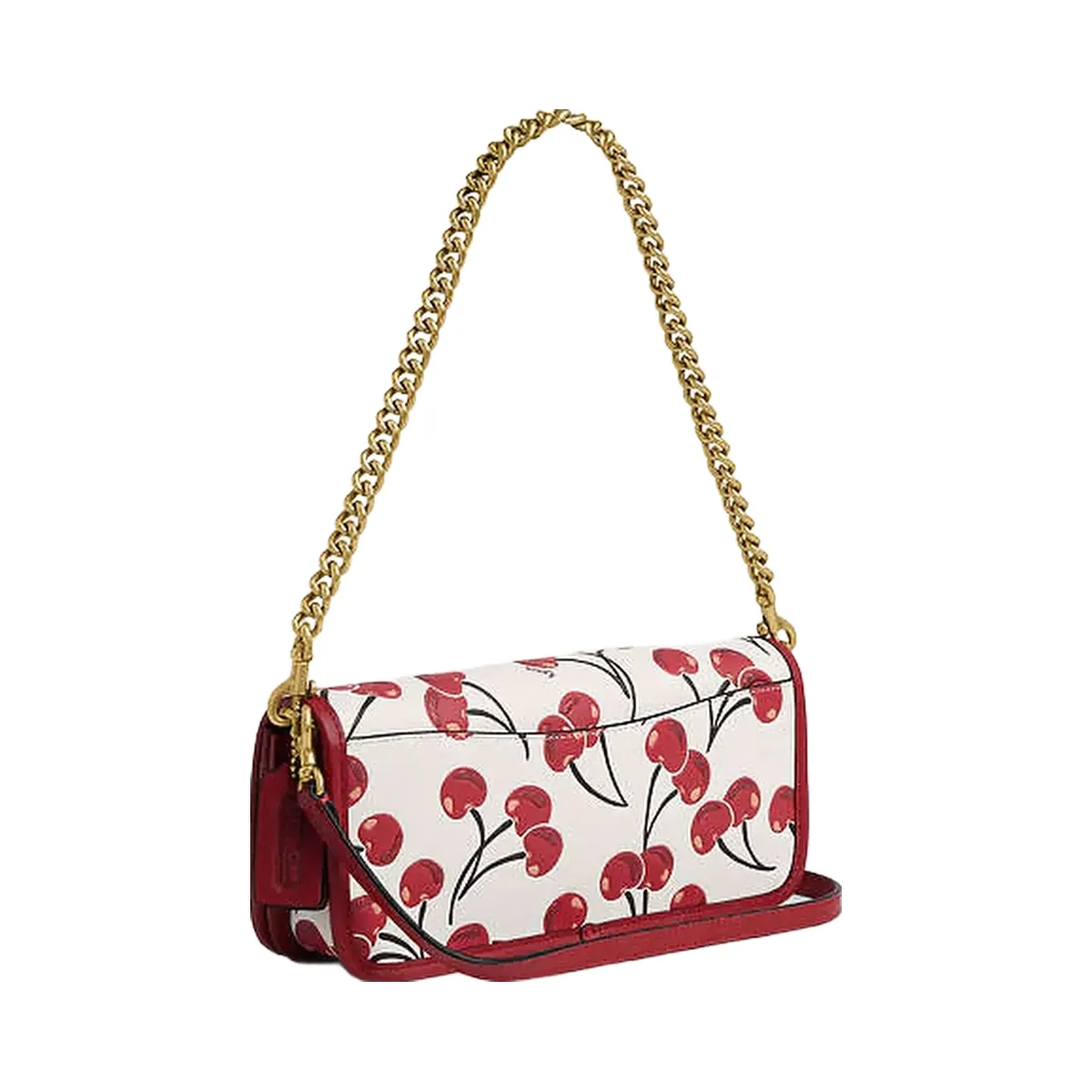 Coach Dinky Bag With Cherry Print Brass-Chalk Multi