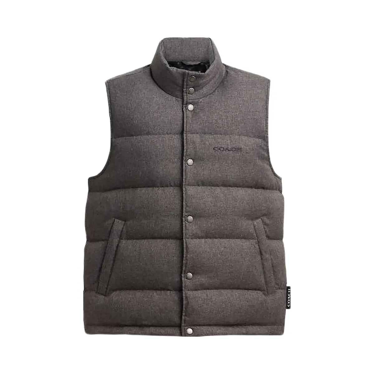 Coach Solid Down Vest Dark Heather Grey