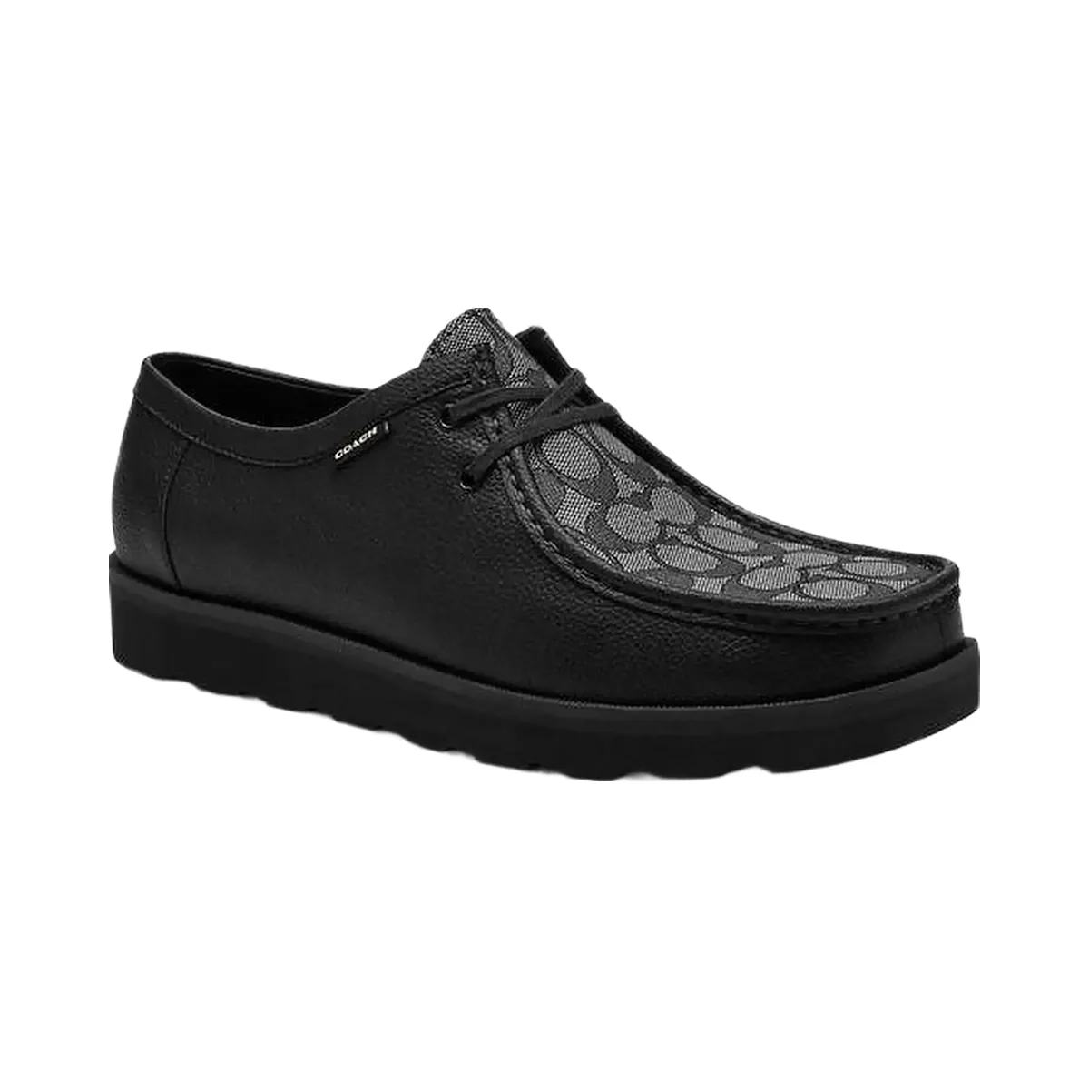 Coach Chukka Shoe With Signature Canvas Charcoal-Black