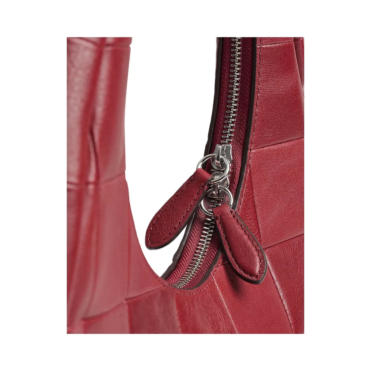 Coach Alter/Ego Crescent Shoulder Bag In Checkerboard Upcrafted Leather Dark Ruby
