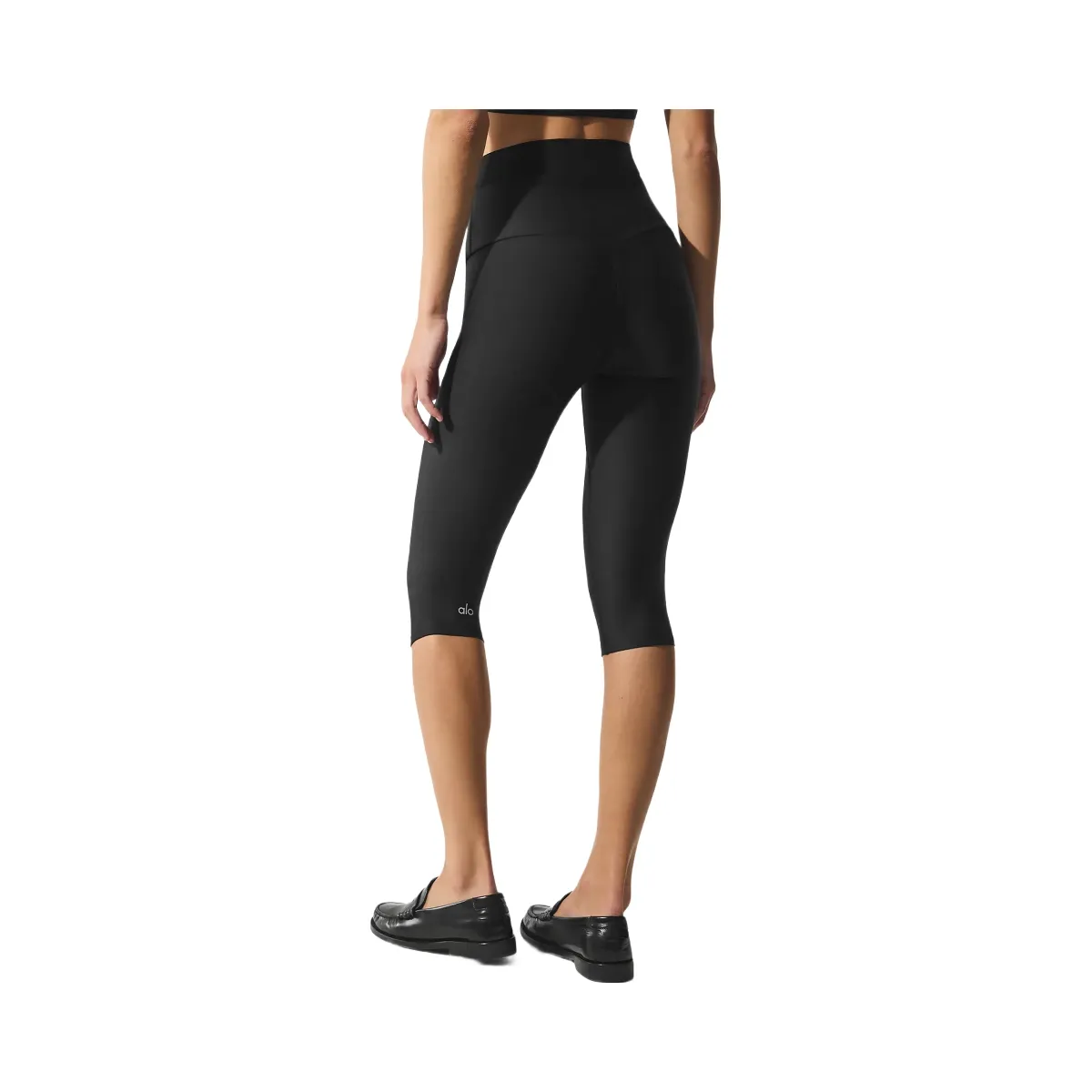 Alo Women's Airlift Mesh High-Waist Divine Capri - Black | Hype