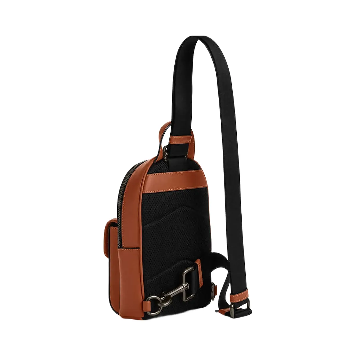 Coach Small Turnlock Sling Pack Smooth Leather-Gunmetal-Tan