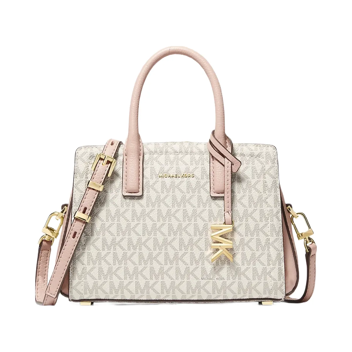 Michael Kors Laila Extra-Small Signature Logo Crossbody Bag Vanilla-Soft Pink