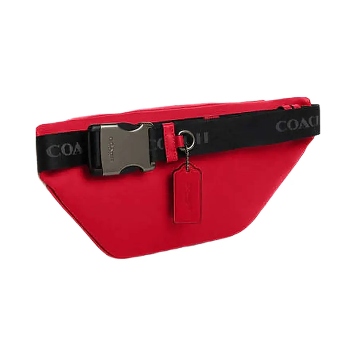Coach Racer Small Belt Bag In Maxi Signature Canvas Qb-Tan-Bold Red