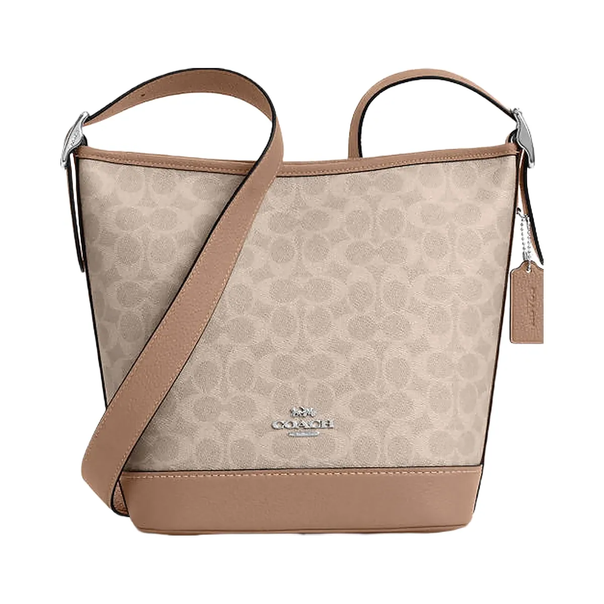 Coach Jude Duffle Bag In Signature Canvas Signature Canvas-Silver-Sand-Taupe