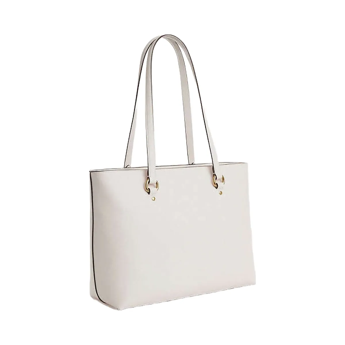 Coach Station Tote Bag Crossgrain Leather-Gold-Chalk