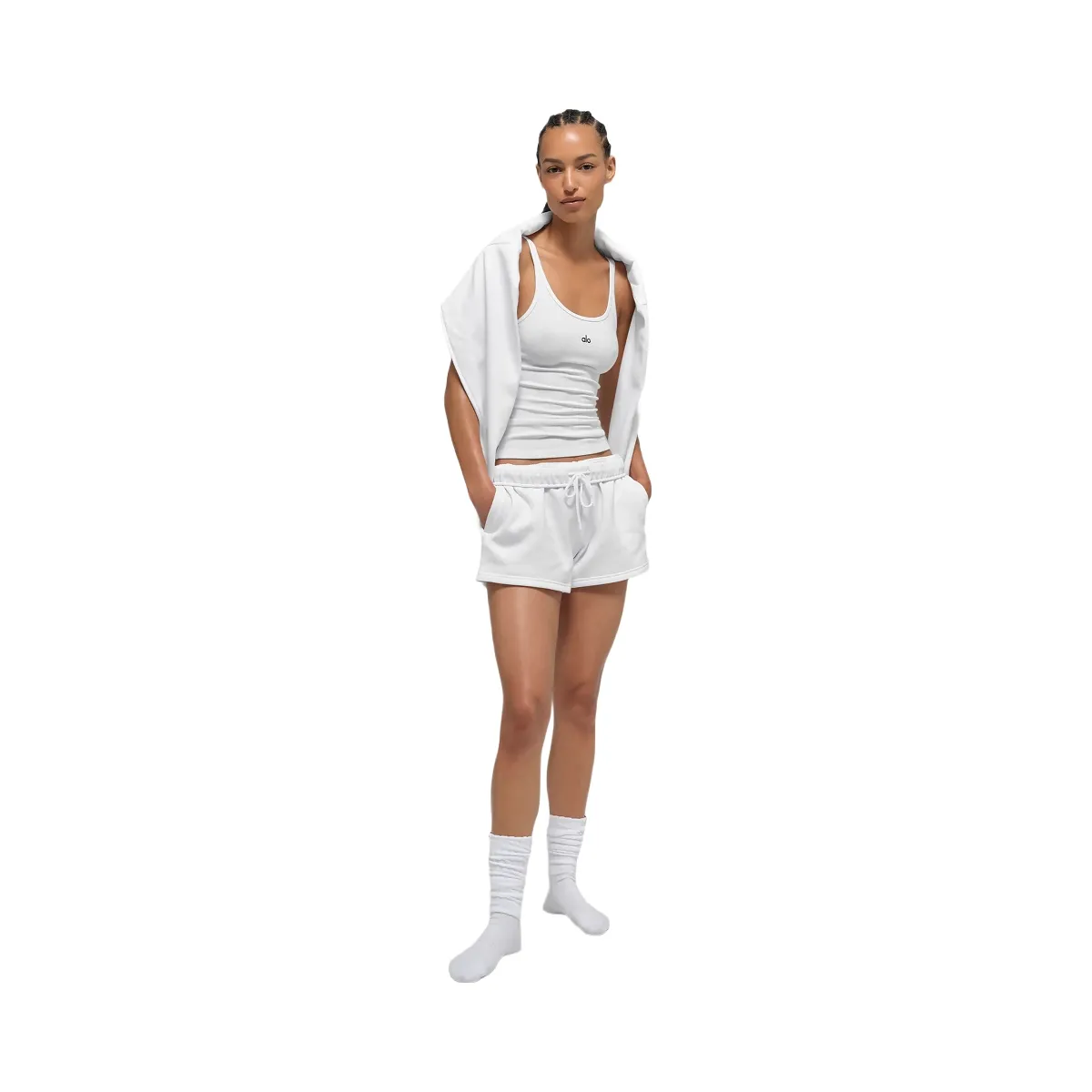 Alo Women's Ribbed Prosper Tank - White | Hype Fly India