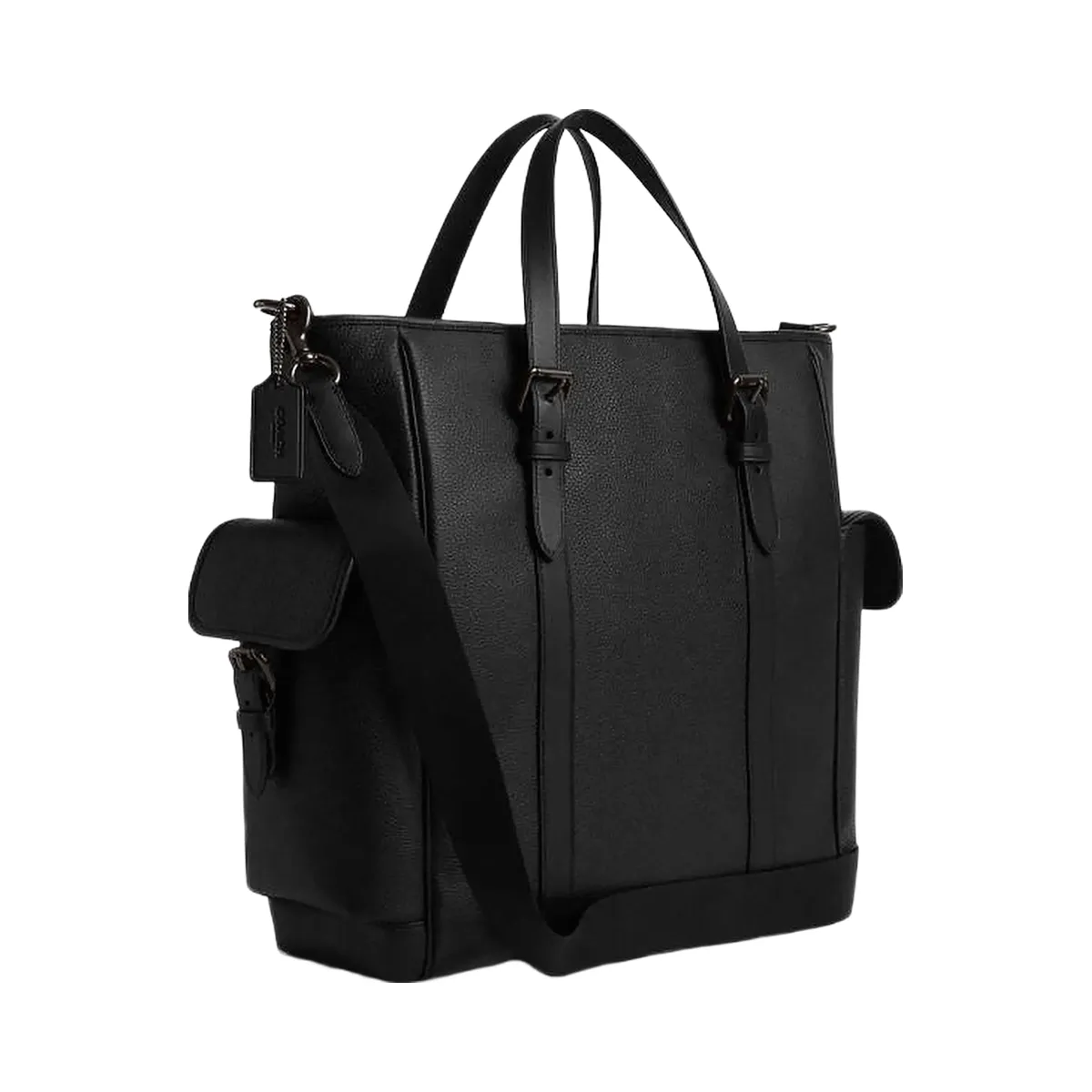 Coach Sprint Tote Pebbled Leather-Black Copper Finish-Black-Black