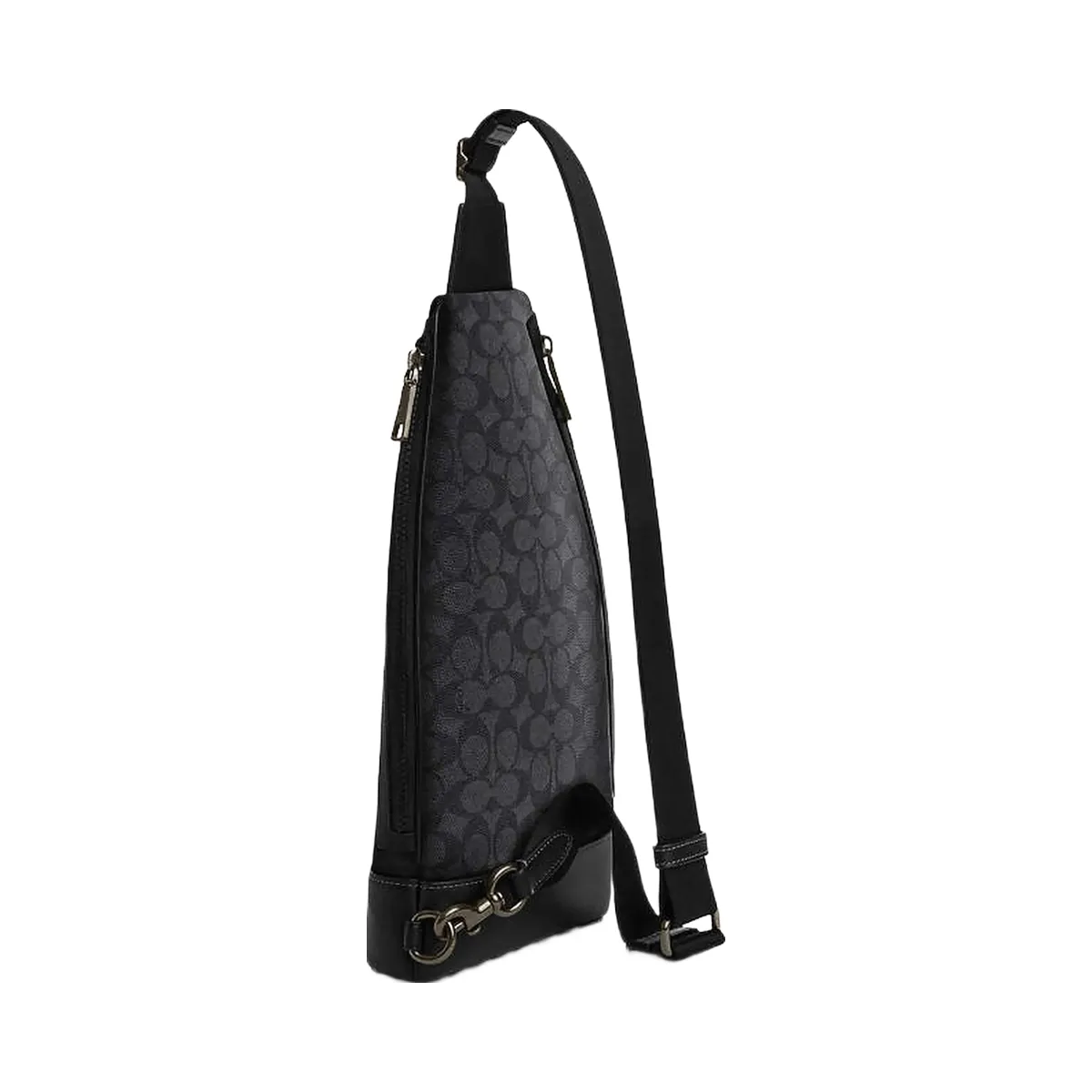 Coach Dominic Sling Pack In Signature Canvas Signature Canvas-Gunmetal-Charcoal-Black