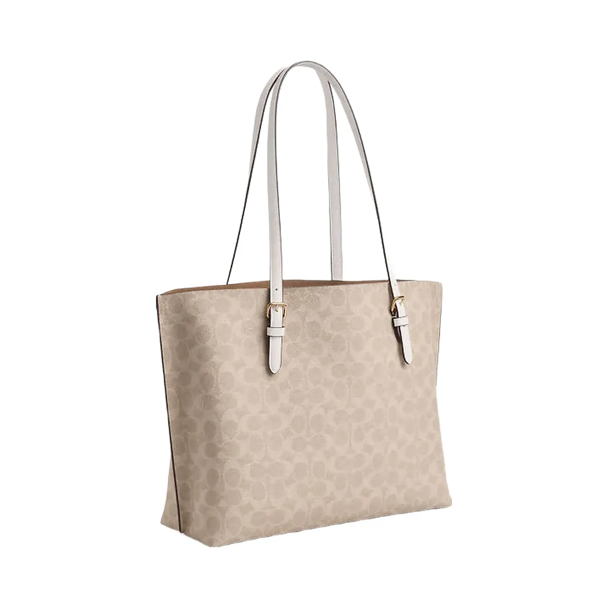 Coach Mollie Tote Bag In Signature Canvas Signature Canvas-Gold-Sand-Chalk