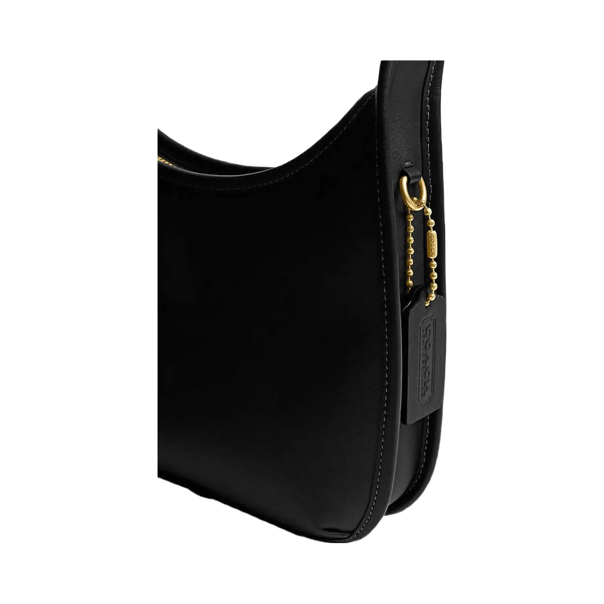 Coach Curve Zip Bag Patent Leather-Brass-Black