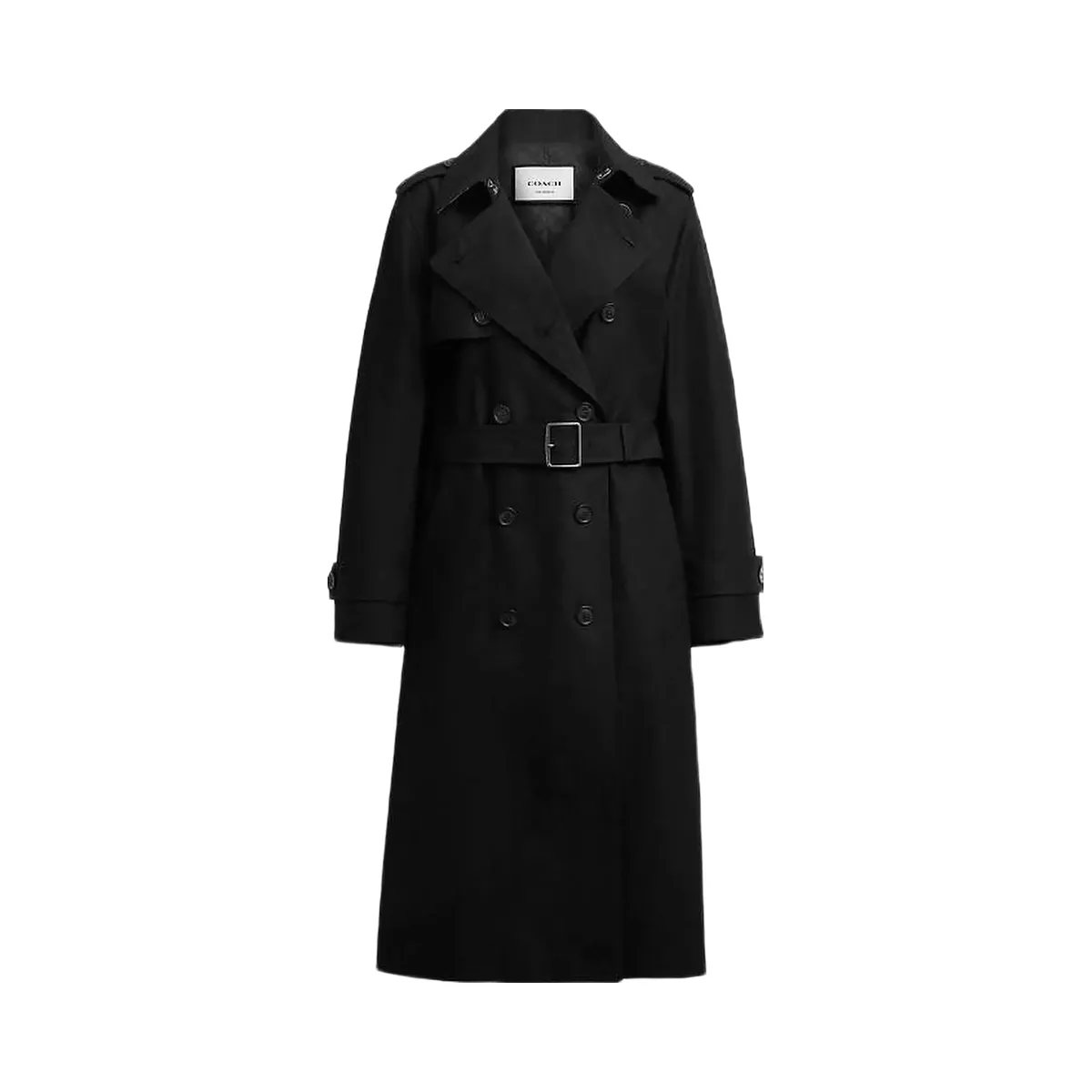Coach Long Trench Black