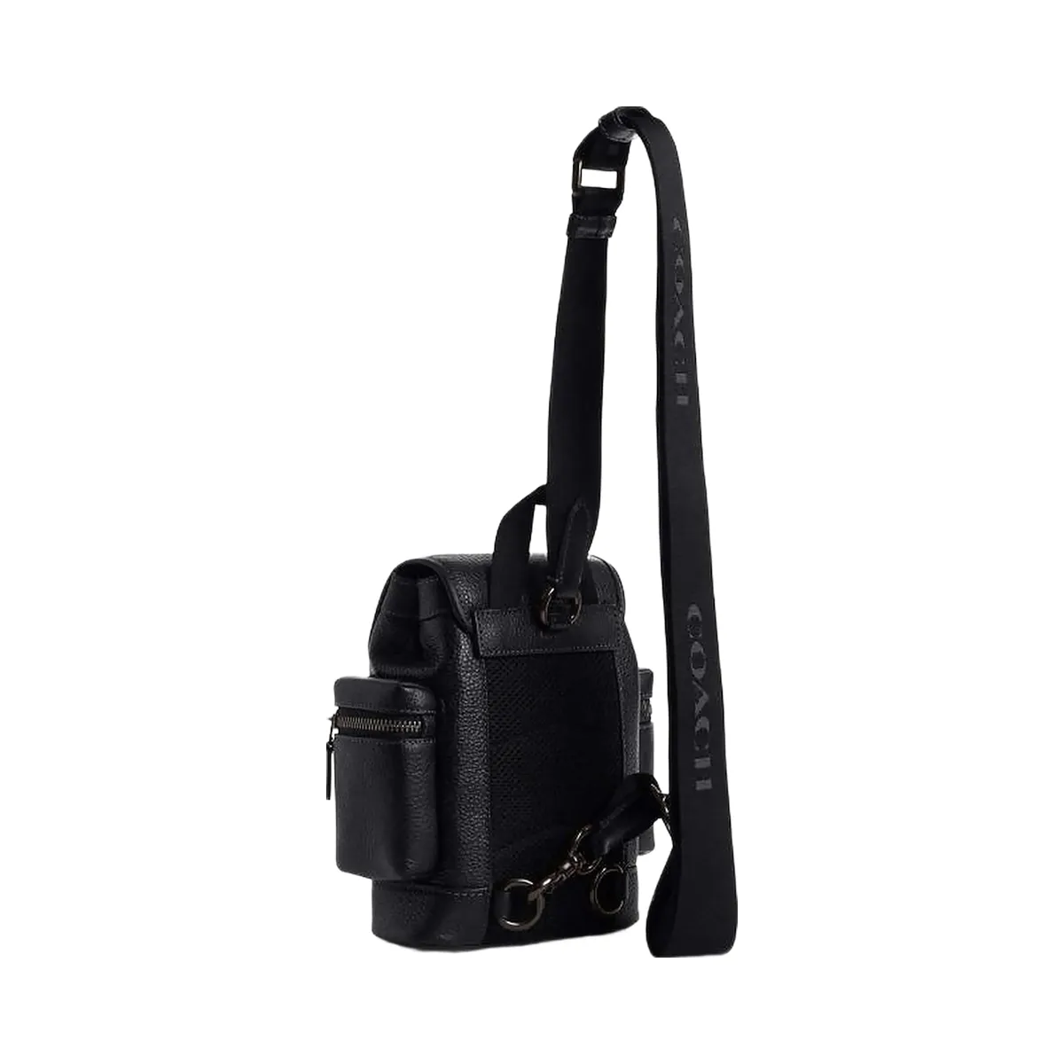 Coach Sprint Sling Pack Pebbled Leather-Black Copper-Black