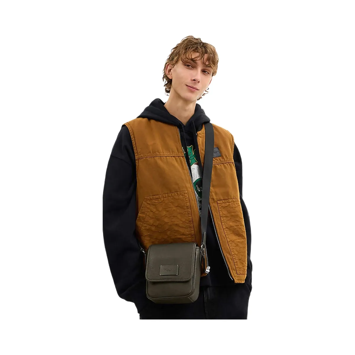Coach Lucas Crossbody Bag Pebbled Leather-Qb-Uniform Green