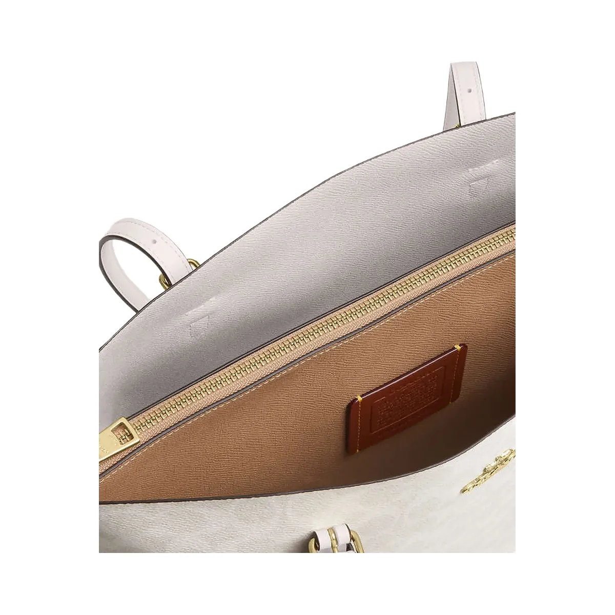 Coach Mollie Tote Bag In Signature Canvas Signature Canvas-Gold-White-Chalk