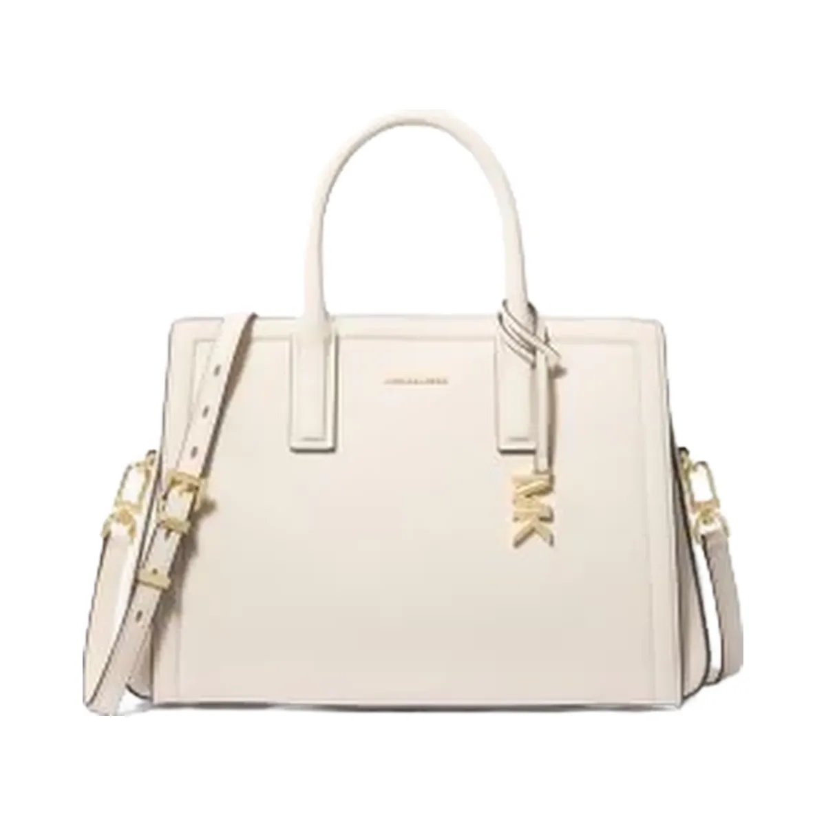 Michael Kors Laila Medium Leather Satchel Lt Cream