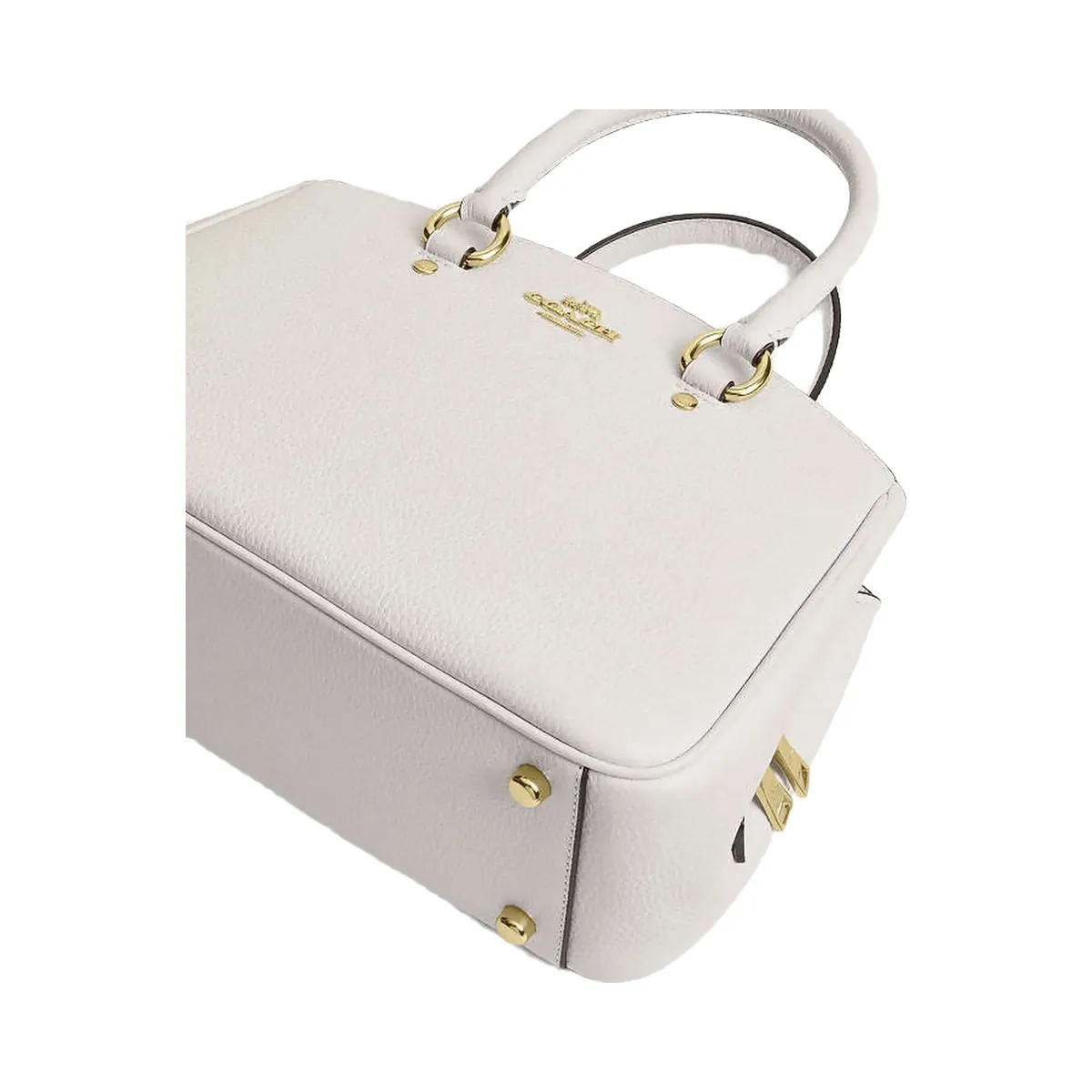 Coach Savannah Small Carryall Bag Pebbled Leather-Gold-Chalk