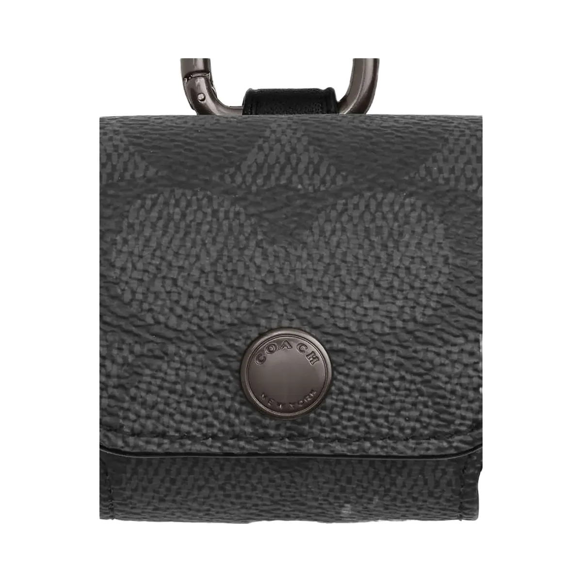 Coach Large Wireless Earbud Pro Case In Signature Canvas Gunmetal-Charcoal