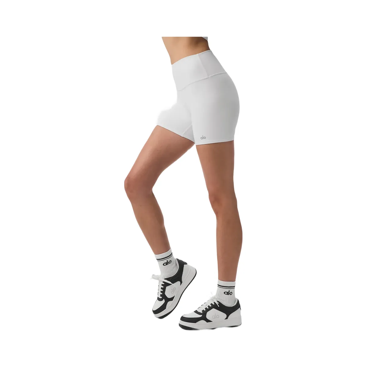 Alo Airbrush Alo White Biker Shorts ALO 5