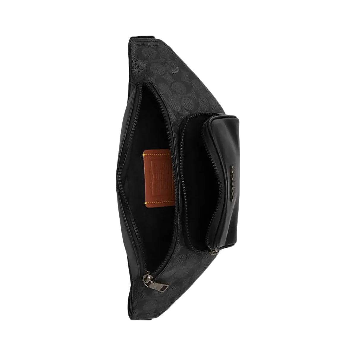 Coach Racer Small Belt Bag In Signature Canvas Signature Canvas-Gunmetal-Charcoal-Black
