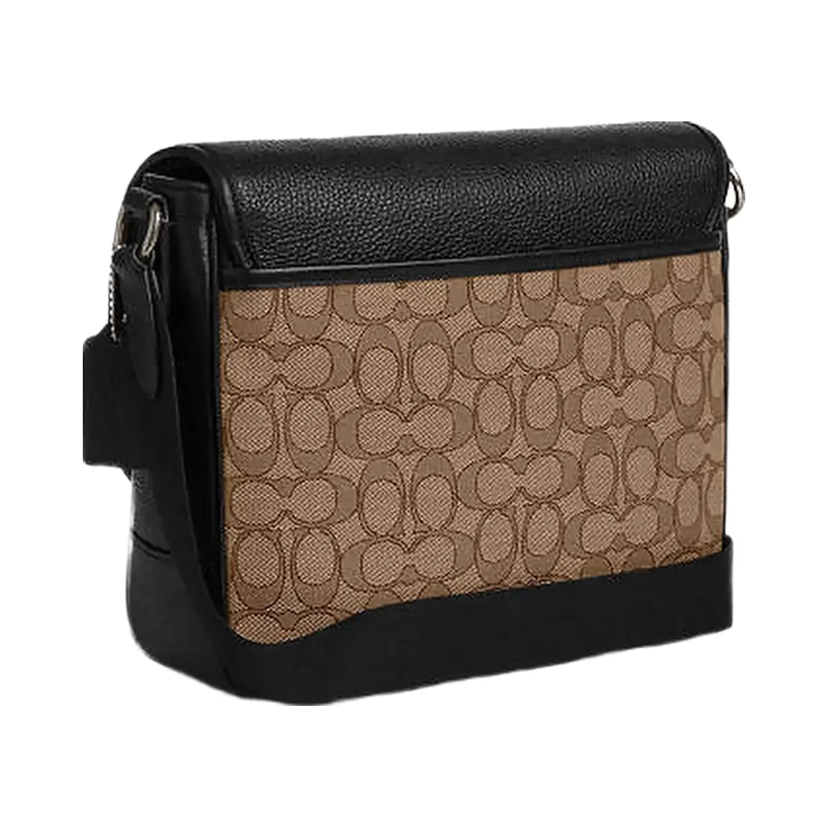 Coach Sprint Map Bag 25 In Signature Jacquard Signature Jacquard-Qb-Tan-Black