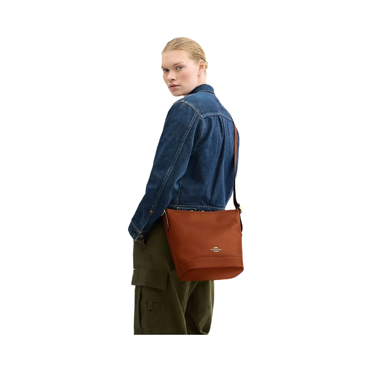Coach Jude Duffle Bag Smooth Leather-Gold-Tan