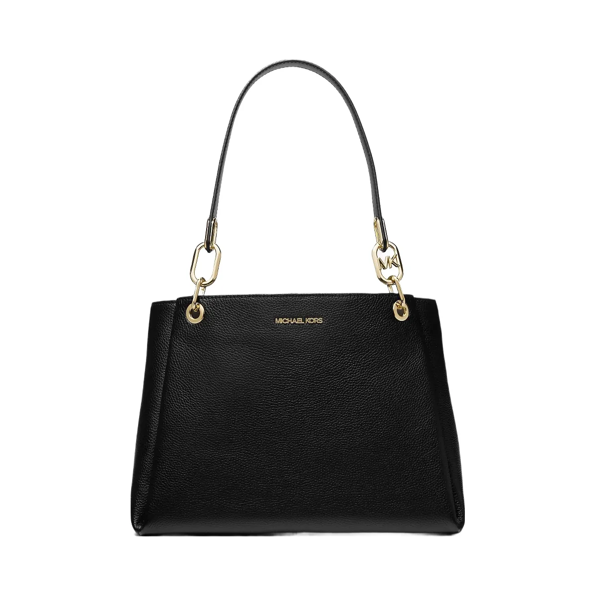 Michael Kors Trisha Large Pebbled Leather Shoulder Bag Black