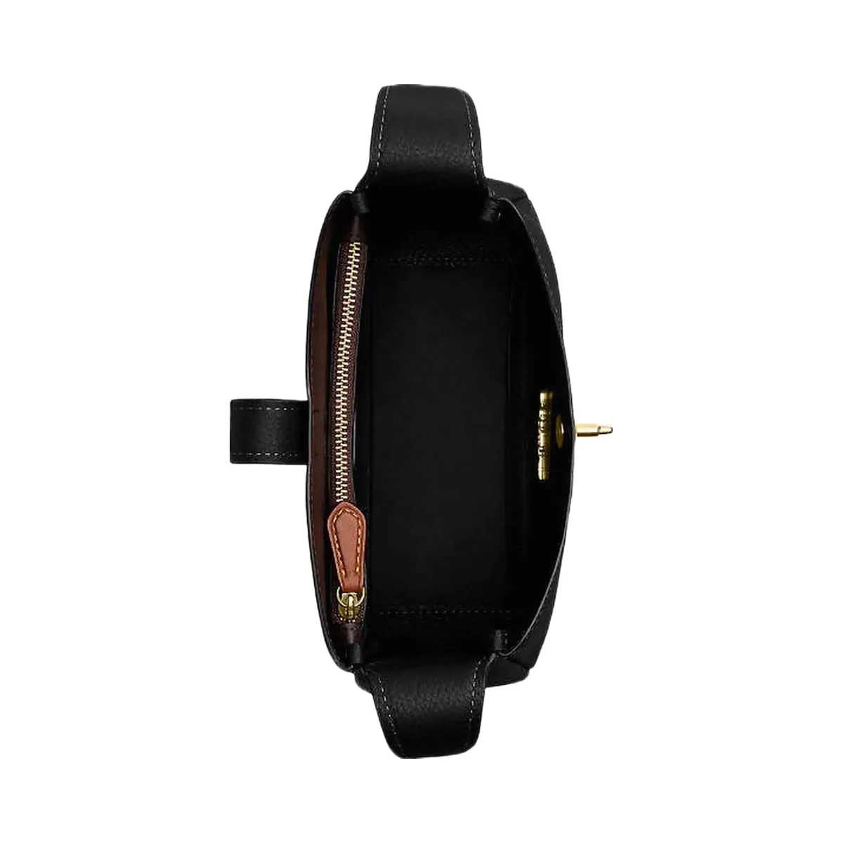 Coach Hadley Mini Crossbody Bag Pebbled Leather-Gold-Black