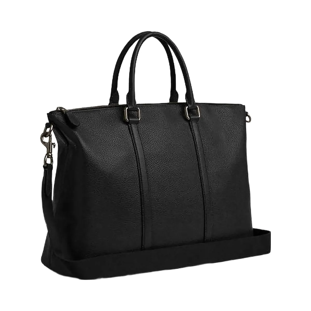 Coach Caleb Work Bag Pebbled Leather-Gunmetal-Black