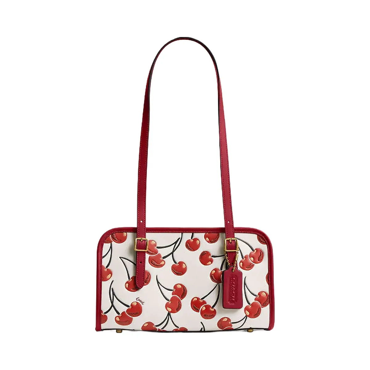 Coach Swing Zip Bag With Cherry Print Brass-Chalk Multi