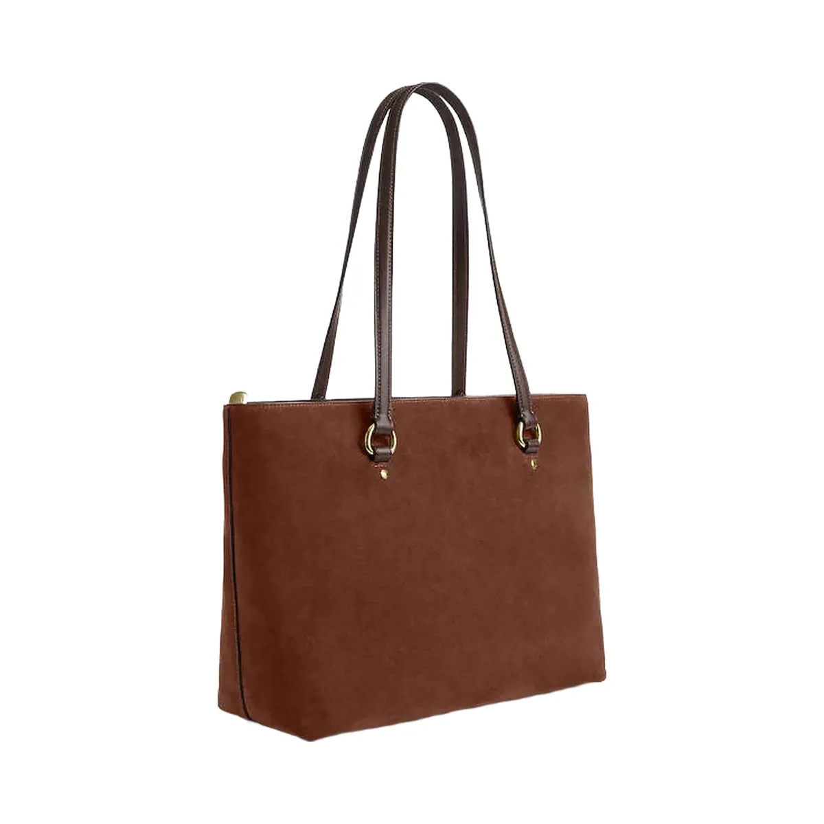 Coach Station Tote Bag Suede-Im-Vintage Brown