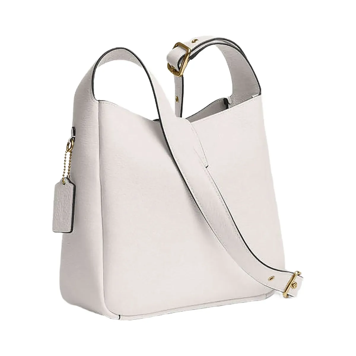 Coach Hadley Convertible Crossbody Bag Pebbled Leather-Gold-Chalk