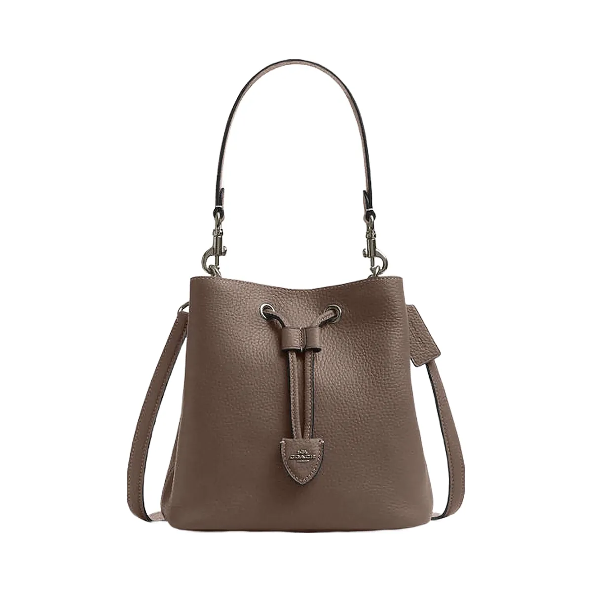 Coach Rowan Bucket Bag Pebbled Leather-Qb-Dark Stone
