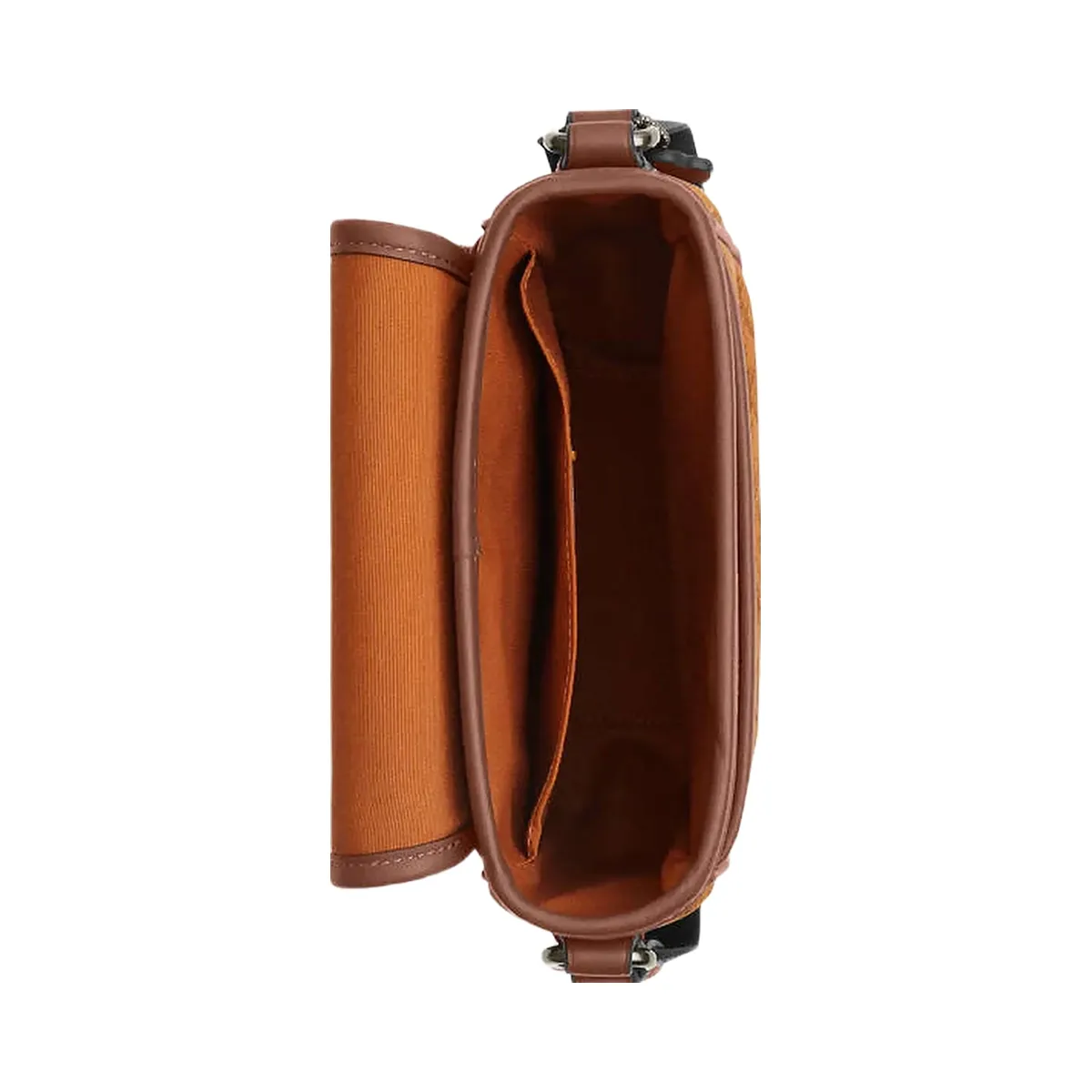 Coach Lucas Crossbody Bag In Signature Suede Suede-Qb-Caramel Sable