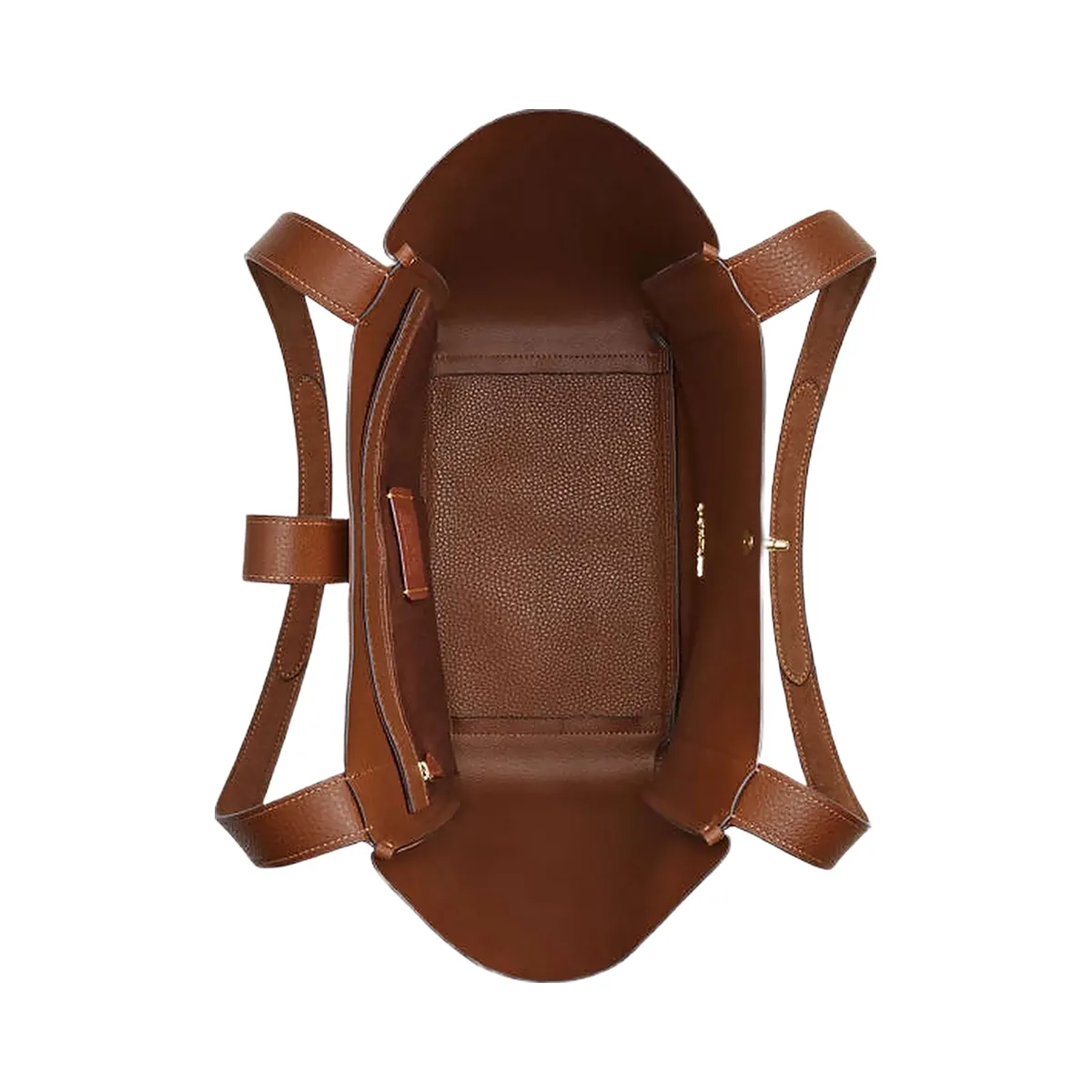Coach Hadley Turnlock Tote Bag Suede-Gold-Sienna