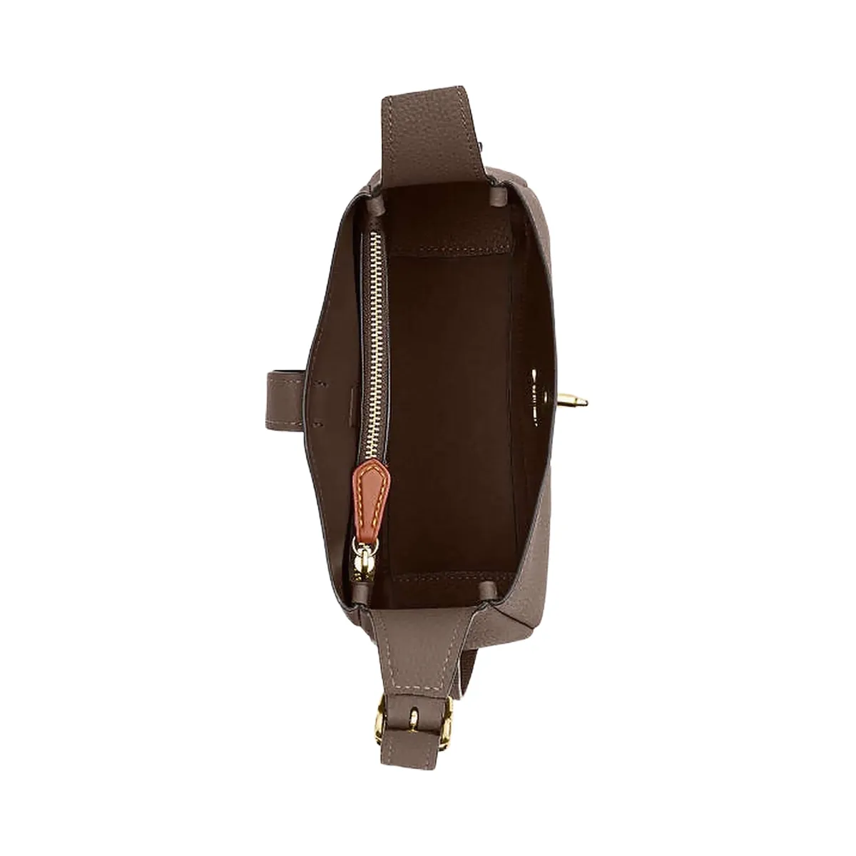 Coach Hadley Mini Crossbody Bag Pebbled Leather-Gold-Dark Stone