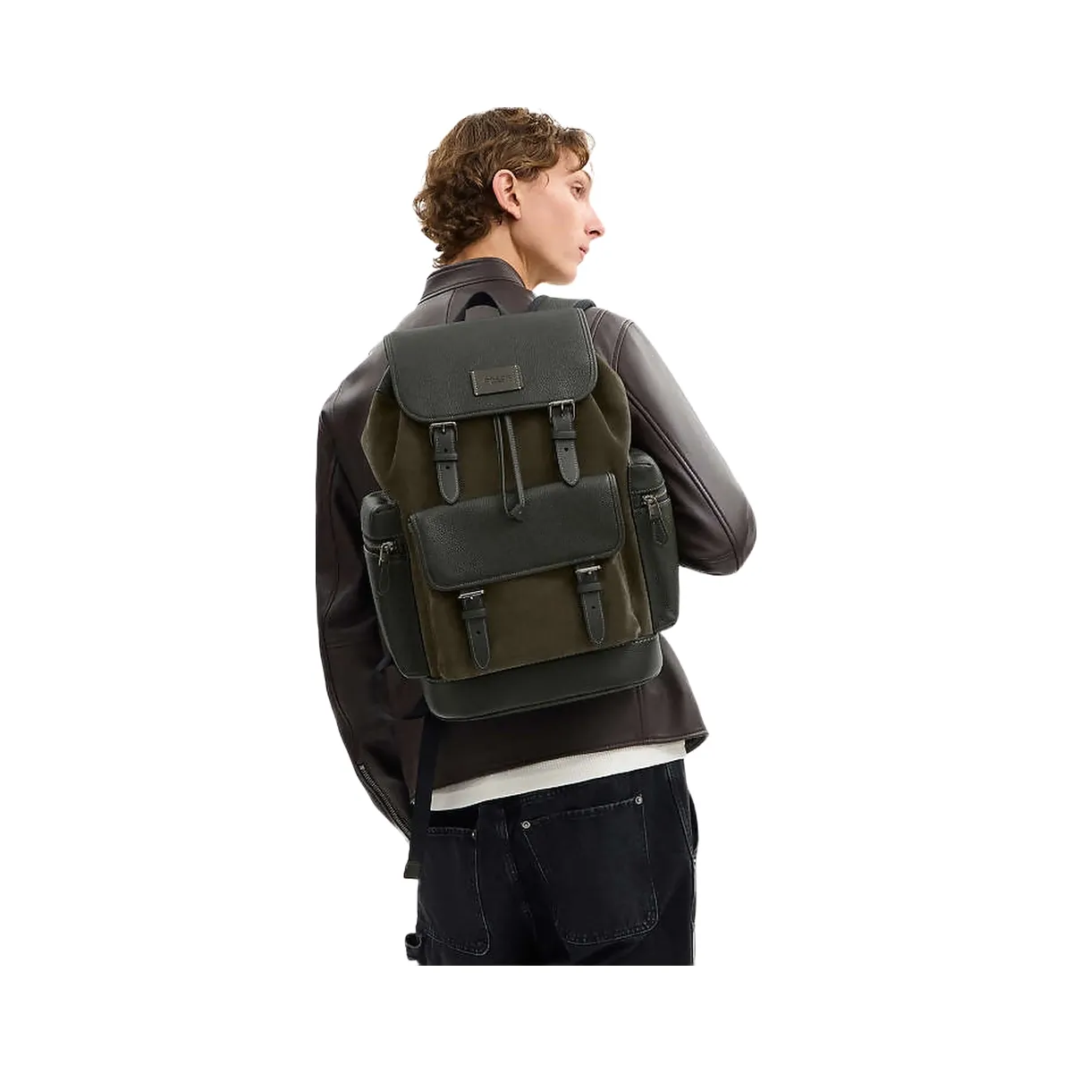 Coach Sprint Backpack Suede-Qb-Uniform Green